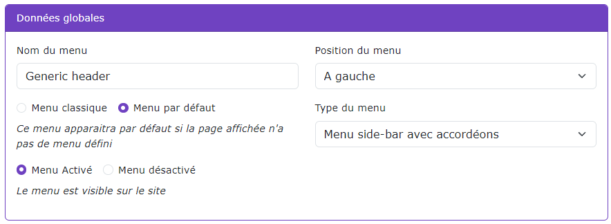 module données globales